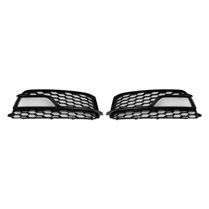 2013-2016 Audi A5 Sline / S5 2PCS Front Fog Lamp Black Grill Honeycomb Replacement Grille
