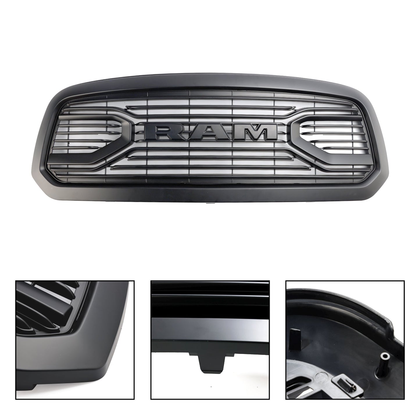 2013-2018 Dodge Ram 1500 Black Big Horn Style Front Bumper Grill Grille