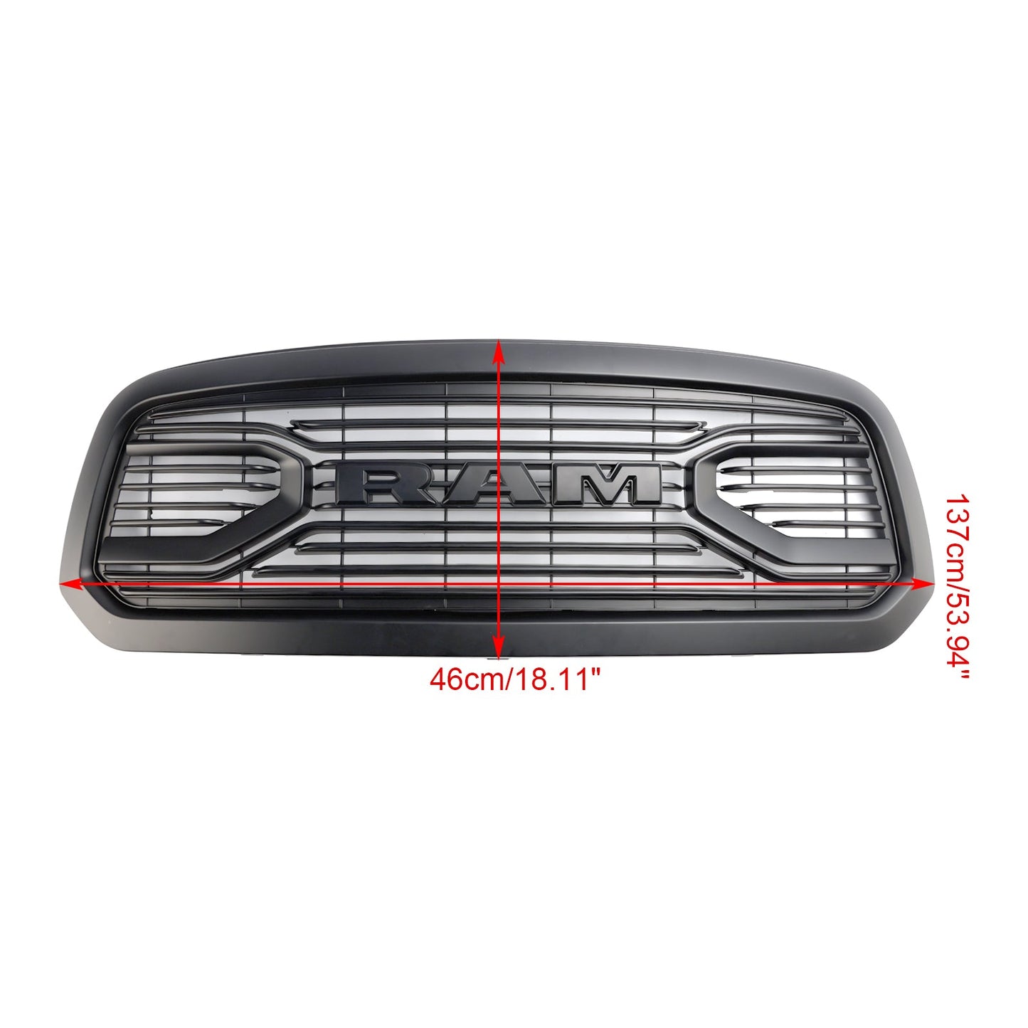 Ram 1500 2013-2018 Dodge Black Big Horn Style Front Bumper Grill