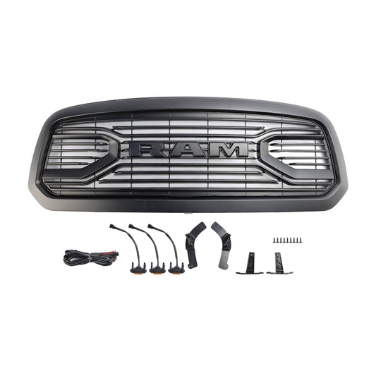 Ram 1500 2013-2018 Dodge Black Big Horn Style Front Bumper Grill