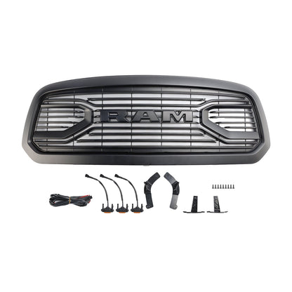 2013-2018 Dodge Ram 1500 Black Big Horn Style Front Bumper Grill
