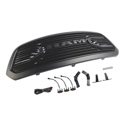 2013-2018 Dodge Ram 1500 Black Big Horn Style Front Bumper Grill