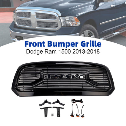 2013-2018 Ram 1500 Dodge Black Big Horn Style Front Bumper Grill