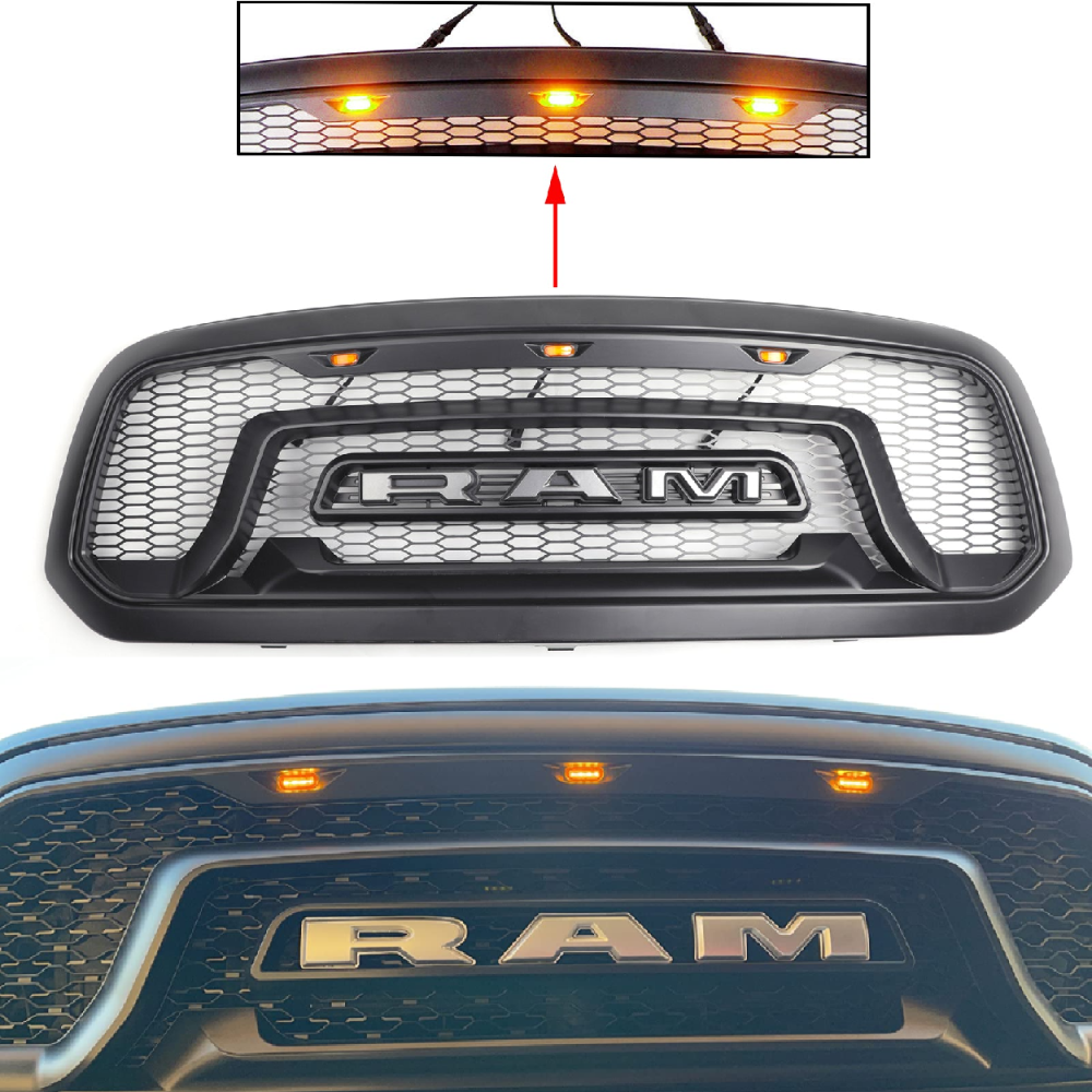 Ram 1500 2013-2018 Dodge Honeycomb Bumper Grill Hood Front Grill
