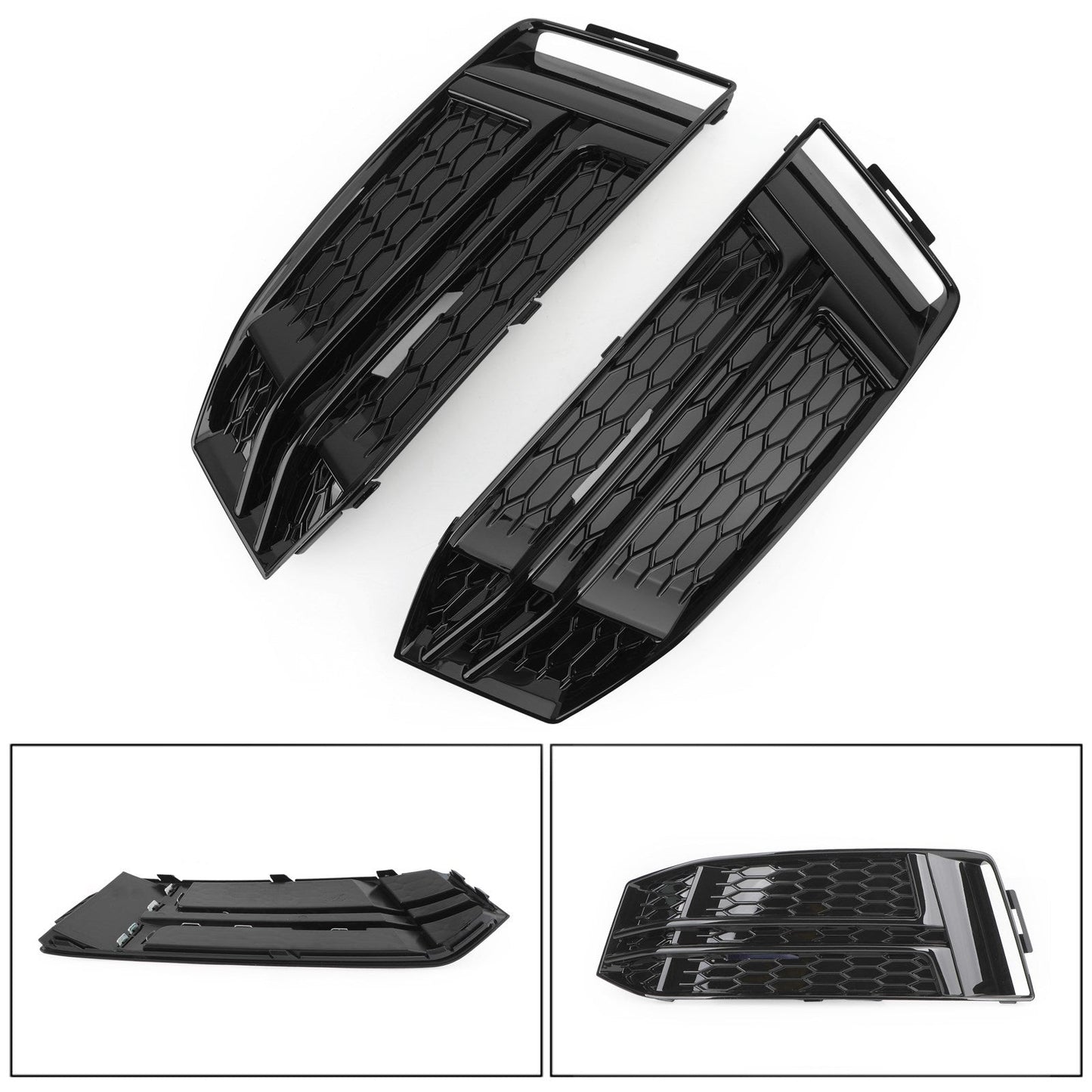 2016-2018 Audi S4/A4 B9 S-Line 8W0807681F 8W0807682F Pair Front Fog Light Cover Bumper Grill Generic