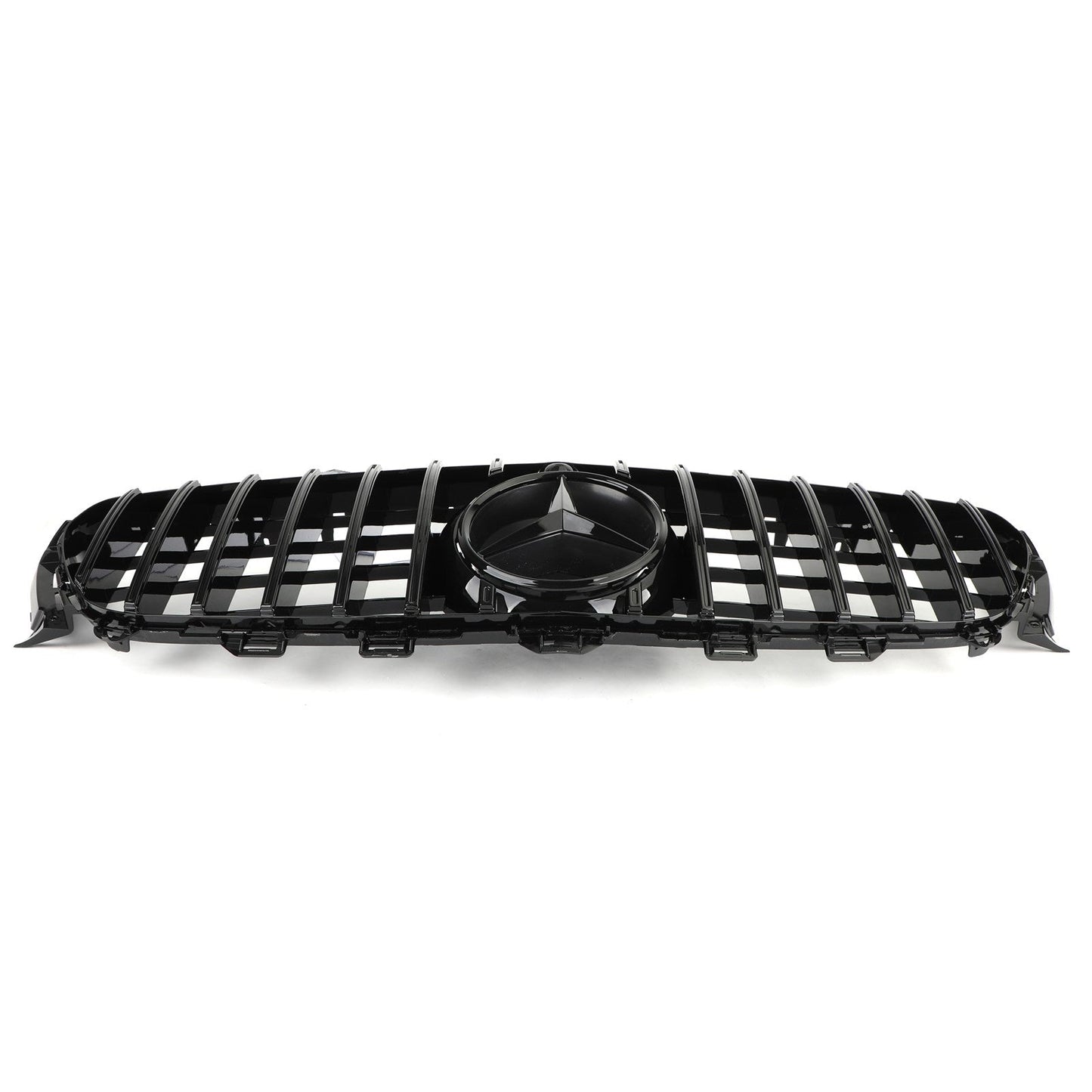2016-2019 Mercedes Benz W213 E-Class Front Bumper Grill GTR Style Glossy Black Grille W/ Star Emblem & AMG Emblem