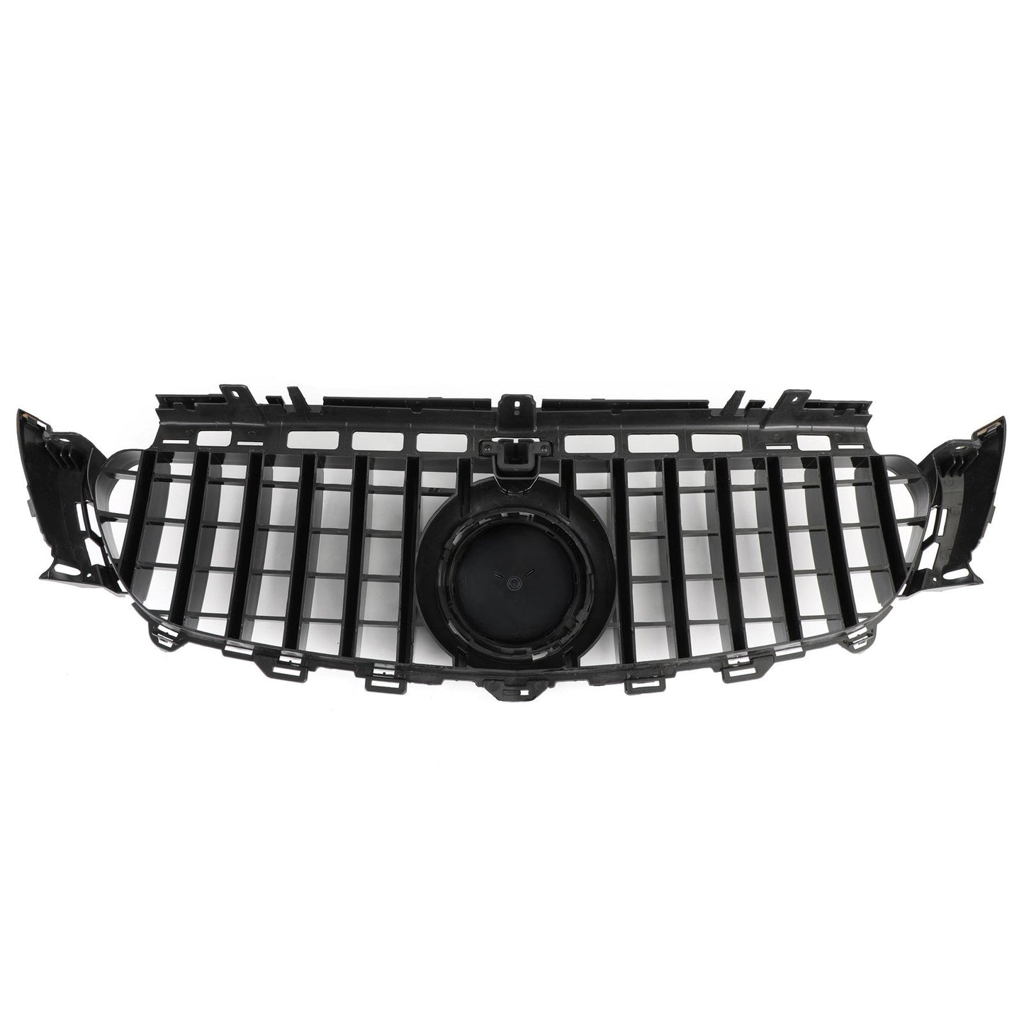 2016-2019 Mercedes Benz W213 E-Class Front Bumper Grill GTR Style Glossy Black Grille W/ Star Emblem & AMG Emblem