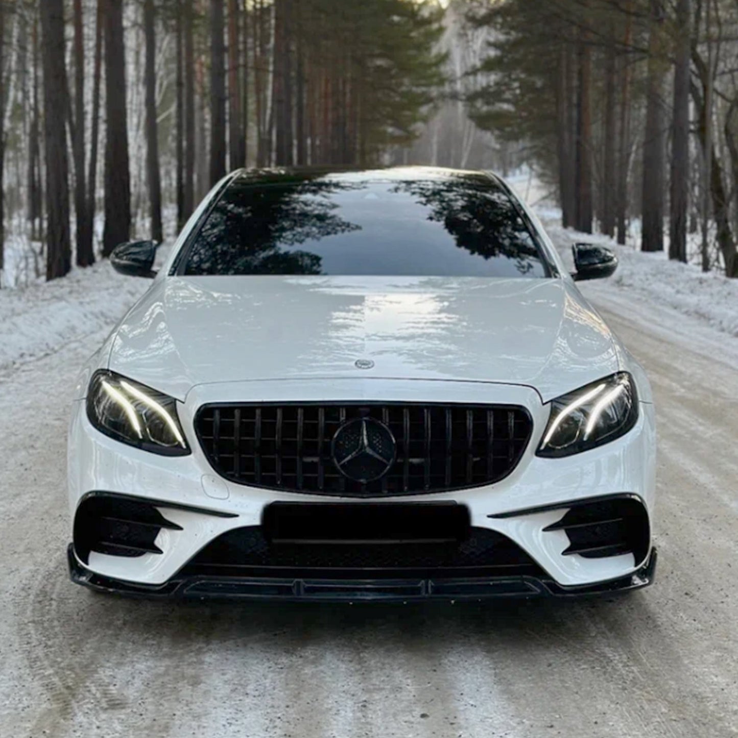 2016 2017 2018 2019 Mercedes Benz E-Class W213 Sport Front Grill Panamericana GT Style Black Grille With Star
