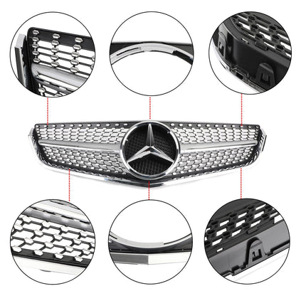 2009-2013 Mercedes Benz E-Class W207 C207 Coupe Convertible AMG Front Grill Chrome Replacement Grille