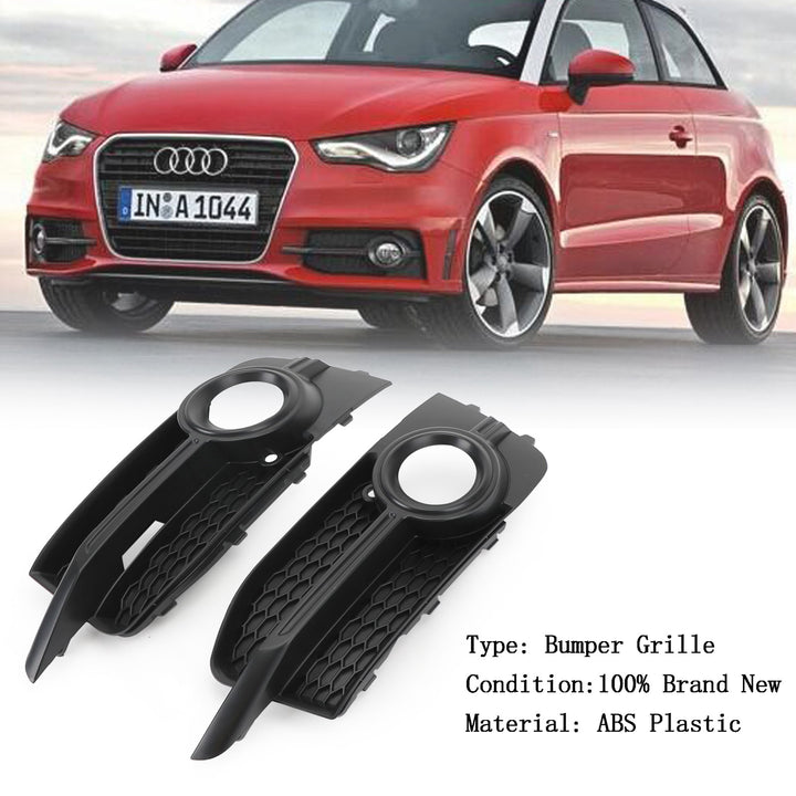 2010-2014 Audi A1 Sline 8X0807682B 2PCS Front Bumper Fog Light Grille Black Honeycomb Cover Grill