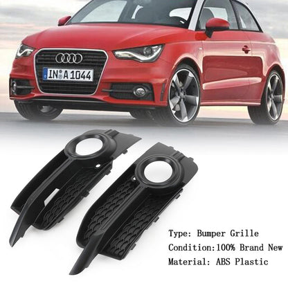 2010-2014 Audi A1 Sline 8X0807682B 2PCS Front Bumper Fog Light Grille Black Honeycomb Cover Grill