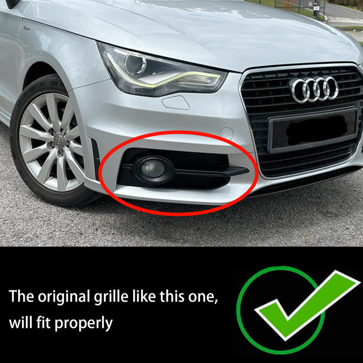 2010-2014 Audi A1 Sline 8X0807682B 2PCS Front Bumper Fog Light Grille Black Honeycomb Cover Grill