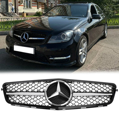 Mercedes Benz 2008-2014 C-Class W204 C250 C300 C350 Front Bumper Grill Black Replacment Grille
