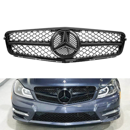 2008-2014 Benz C-Class W204 C300 C350 Front Bumper Grille Grill w/LED
