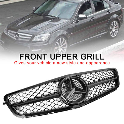 2008-2014 Benz C-Class W204 C300 C350 Front Bumper Grille Grill w/LED