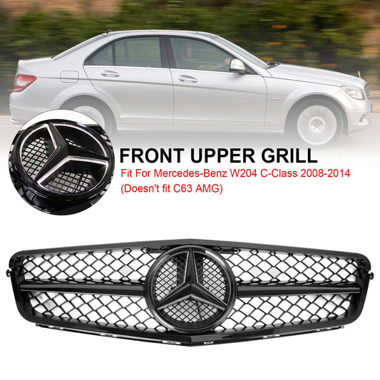 2008-2014 Benz C-Class W204 C300 C350 Front Bumper Grille Grill w/LED