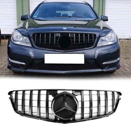 Mercedes Benz 2008-2014 C-Class W204 C250 C300 C350 Front Bumper Grill Black Replacment Grille