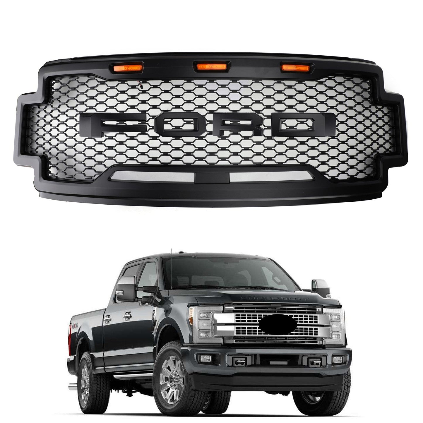 2017-2019 F250 F350 F450 Super Duty Raptor Style Ford Grille Fashion Grill Generic