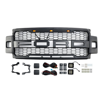 2017-2019 Ford F250 F350 F450 Raptor Style Front Bumper Grill with LED Light Generic