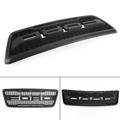 2004-2008 Ford F150 Raptor Front Grill Upper Bumber Honeycomb Black Grille With LED & Letter
