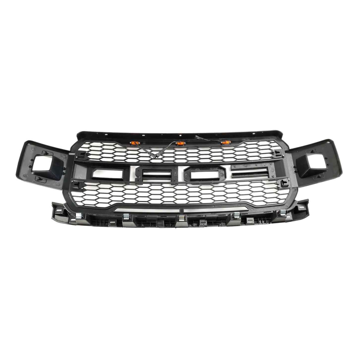 2018-2020 Raptor Style Ford F 150 Matt Black Front Grille Air Intake Radiator Bumper Honeycomb Grill + LED light