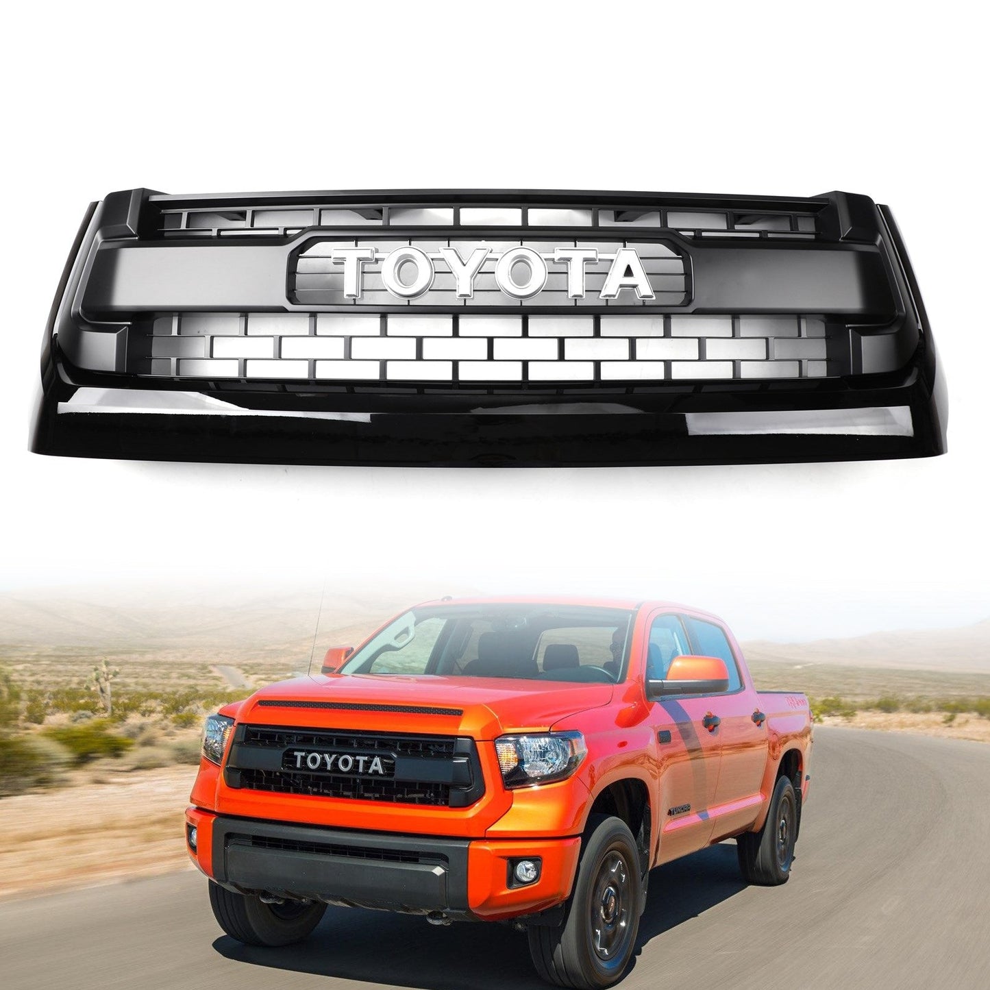 Toyota Tundra 2014-2018 TRD PRO Grill Front Bumper Matte Black Grille With Letter