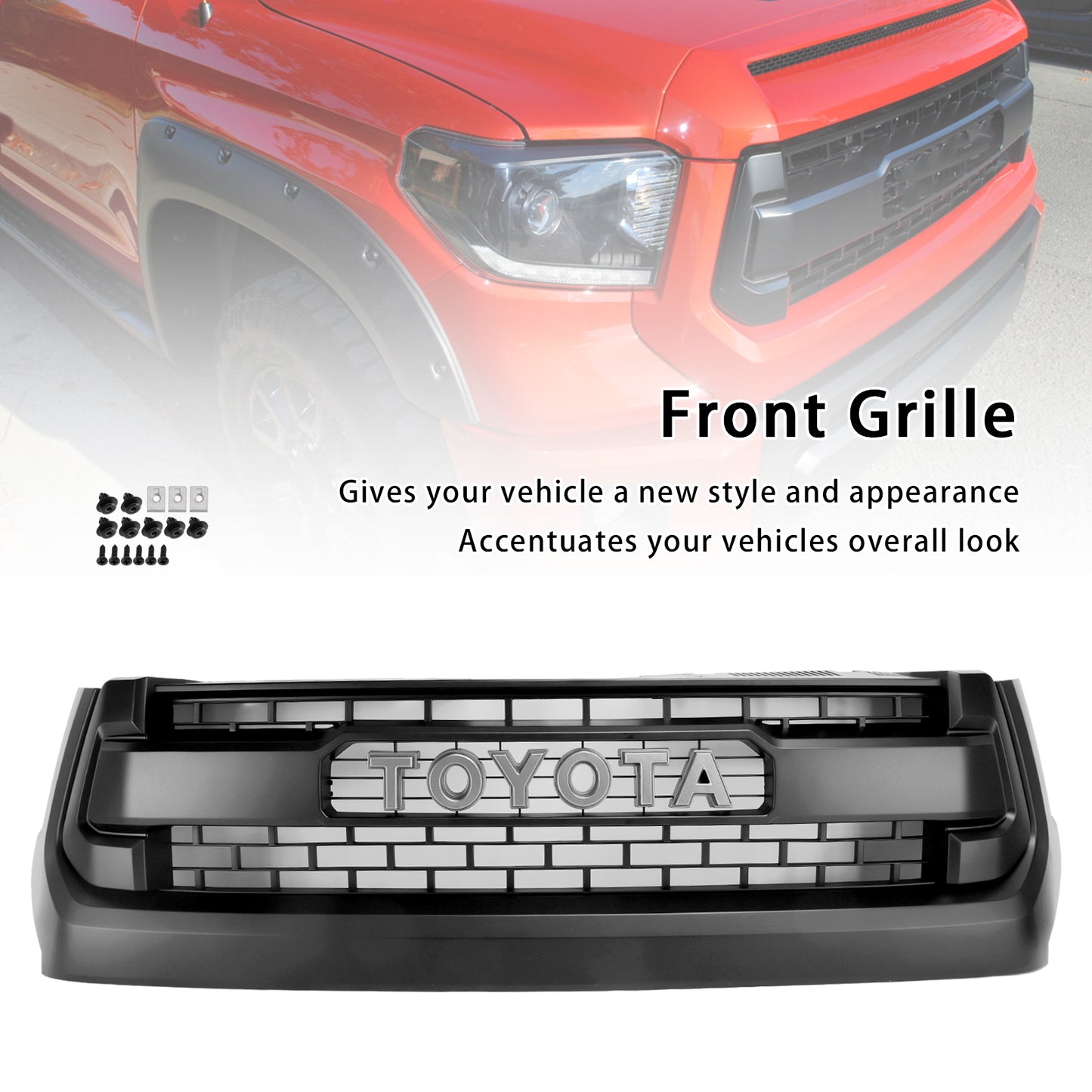 2014-2018 Toyota Tundra TRD PRO Style Honeycomb Grill Replacement Matt Black Grille