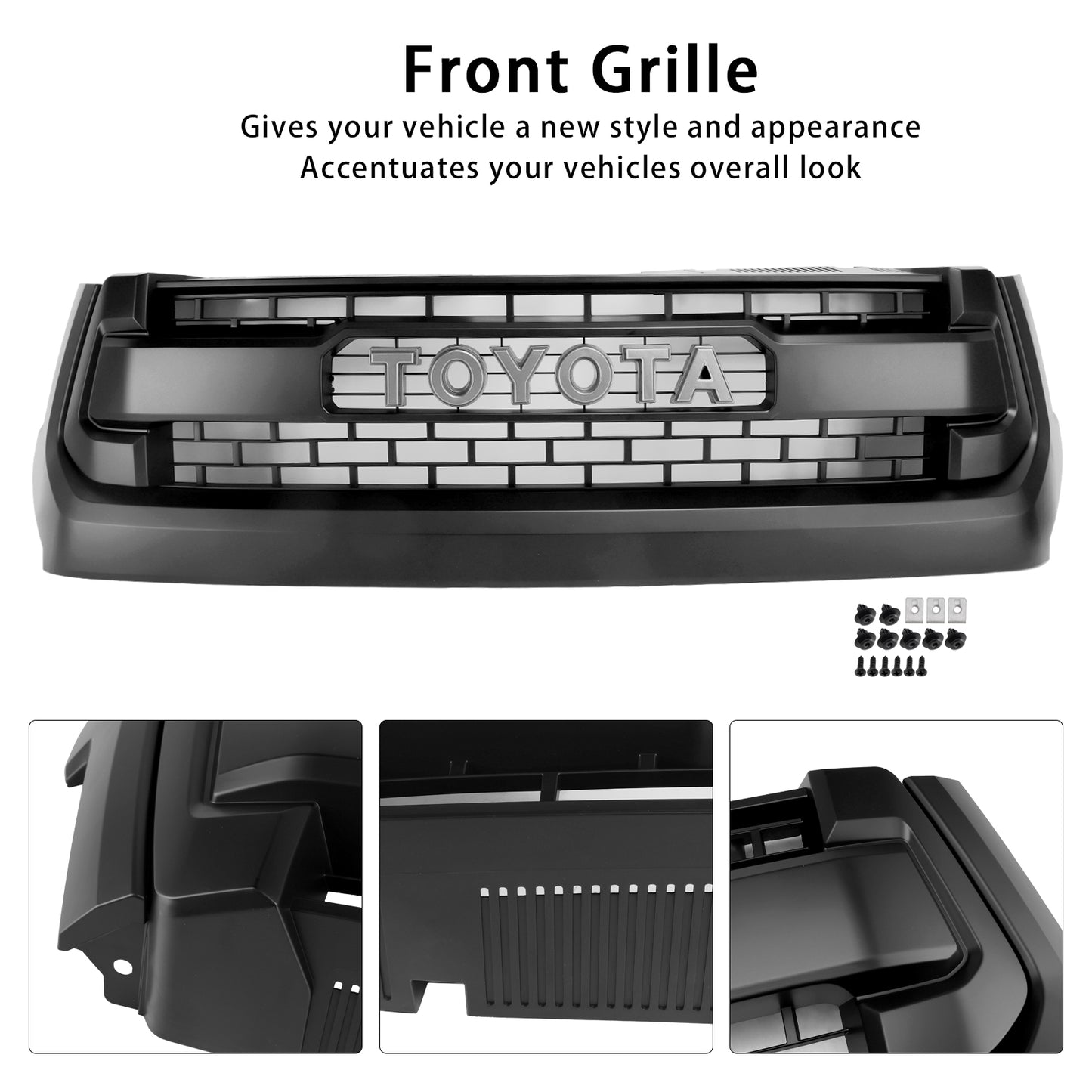 2014-2018 Toyota Tundra TRD PRO Style Honeycomb Grill Replacement Matt Black Grille