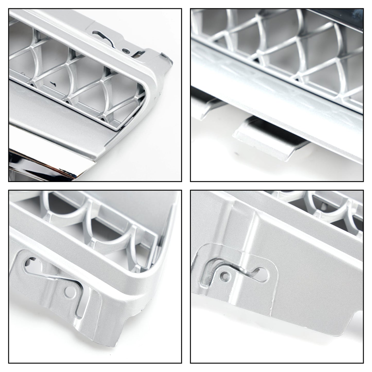 2002-2006 Mercedes Benz SL-Class R230 SL350/500/600/SL55/SL65 Front Bumper Upper Grill Silver Chrome Grille