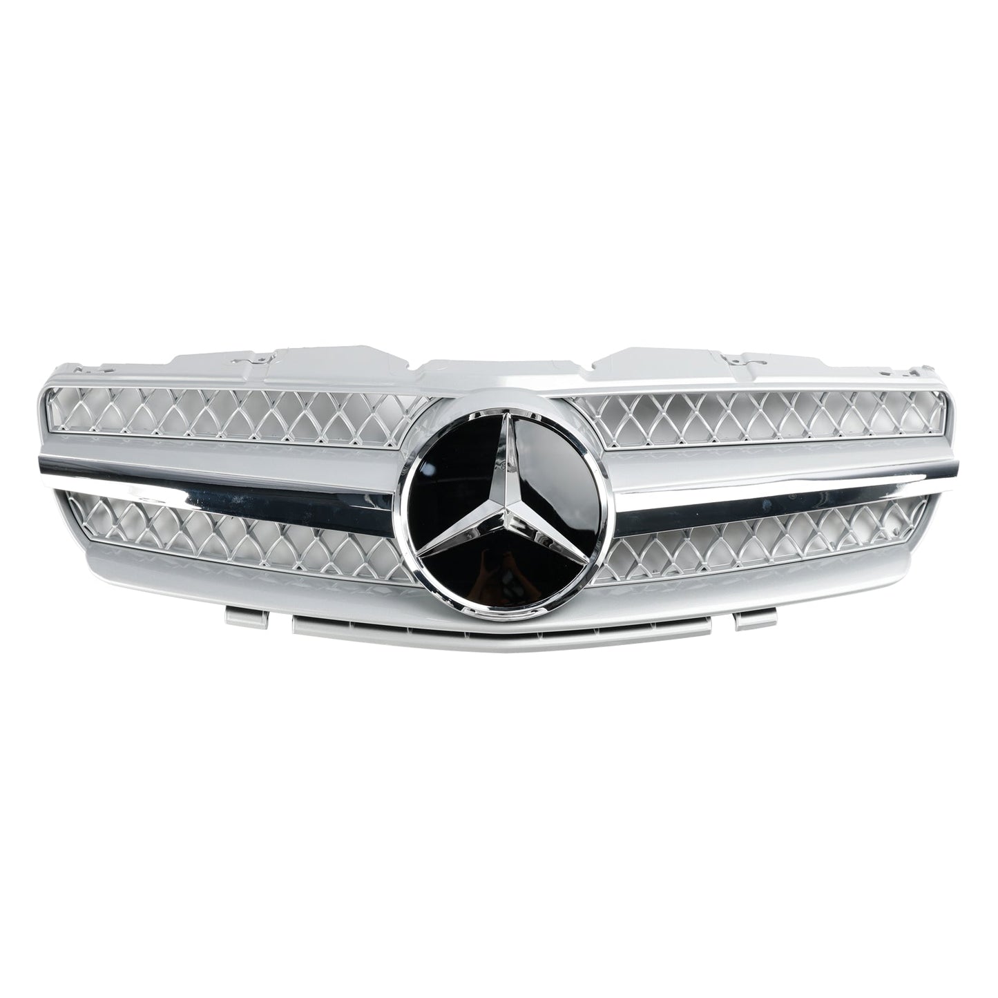 2002-2006 Mercedes Benz SL-Class R230 SL350/500/600/SL55/SL65 Front Bumper Upper Grill Silver Chrome Grille