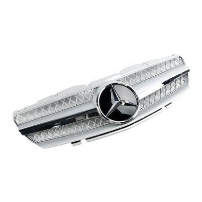 2002-2006 Mercedes Benz R230 SL Class SL350/500/600/SL55/65 1 Fin Star Grill black Chrome Grille