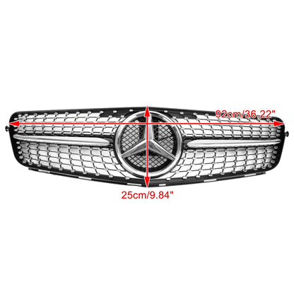 2008-2014 Mercedes Benz W204 C-Class C300 C350 Diamond Front Bumper Grill LED Emblem Grille