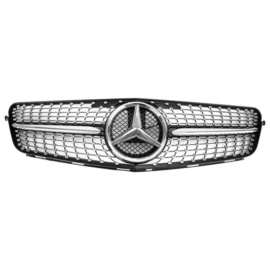 2008-2014 Mercedes Benz W204 C-Class C300 C350 Diamond Front Bumper Grill LED Emblem Grille