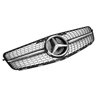 2008-2014 Mercedes Benz W204 C-Class C300 C350 Diamond Front Bumper Grill LED Emblem Grille