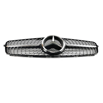 2008-2014 Mercedes Benz C-Class W204 Diamond Chrome Front Grille Replacement Bumper Grill