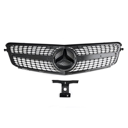 2008-2014 Mercedes Benz C-Class W204 Diamond Chrome Front Grille Replacement Bumper Grill
