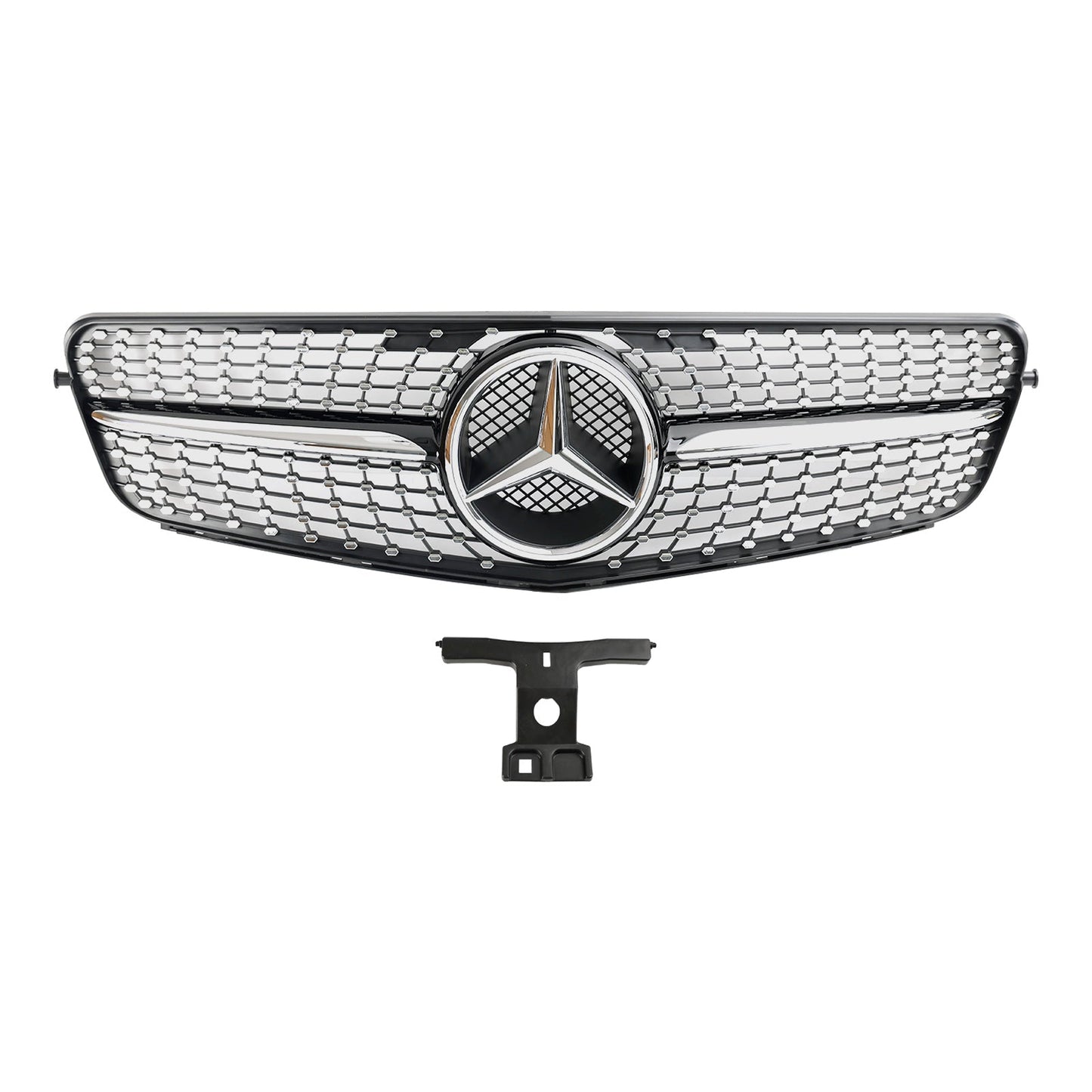 2008-2014 Mercedes Benz C-Class W204 Diamond Chrome Front Grille Replacement Bumper Grill