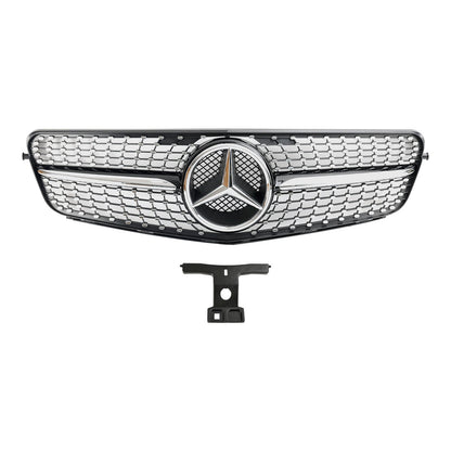 2008-2014 Mercedes Benz C-Class W204 C200 C230 C250 C300 C350 Diamond Black Chrome Front Grille Grill