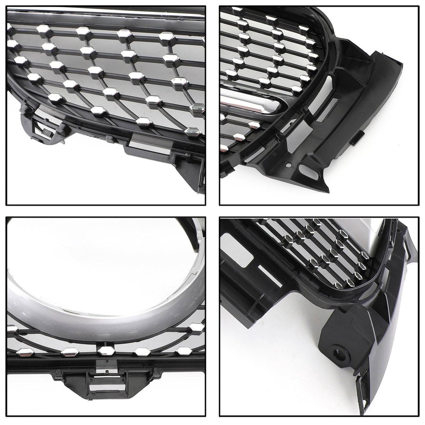2017-2018 Mercedes Benz E-Class E400 E43 Sedan Sports Grill Diamond Silver Front Grille