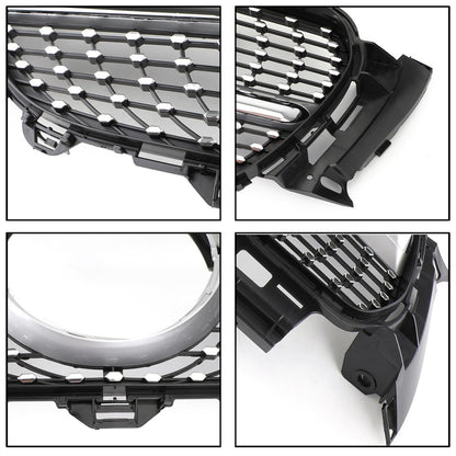 2017-2018 Mercedes Benz E-Class E400 E43 Sedan Sports Grill Diamond Silver Front Grille