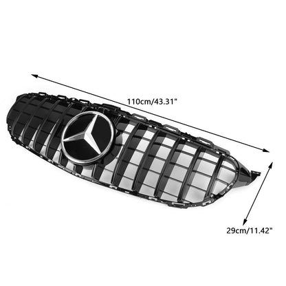 2019-2021 Mercedes Benz C-Class W205 C205 A205 C200/250/300/200d/C43 Black Grille W/Camera GTR Style Grill