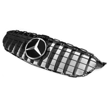 2019-2021 Mercedes Benz C-Class W205 C205 A205 C200/250/300/200d/C43 Black Grille W/Camera GTR Style Grill