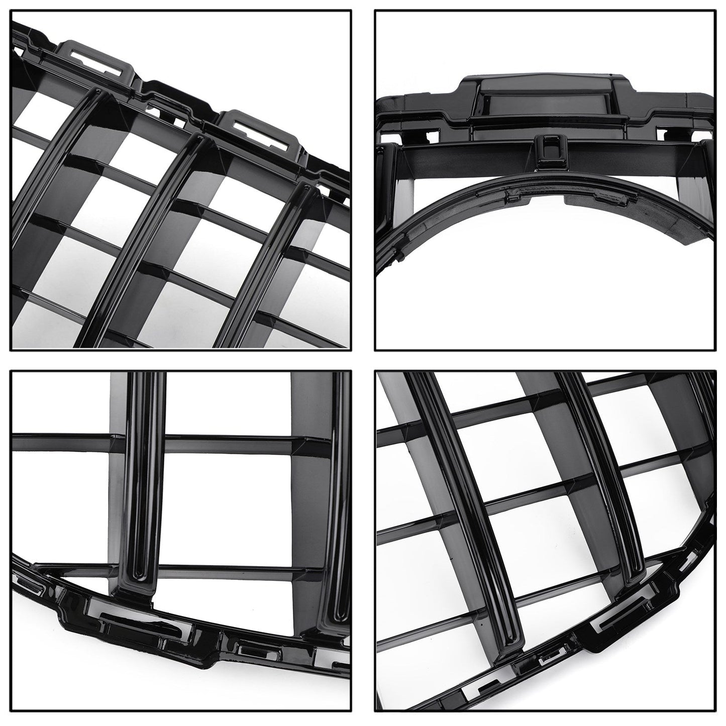2015 2016 2017 2018 Mercedes Benz C-Class W205 C205 GT Style Grille Front Bumper Glossy Black Grill
