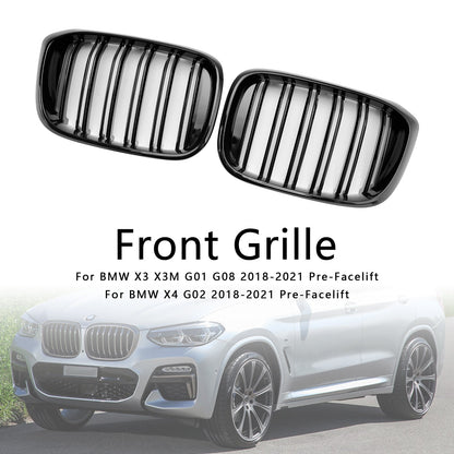 2018-2021 BMW X4 G02 X3 G01 G08 Gloss Black Front Kidney Grille Mesh Grill