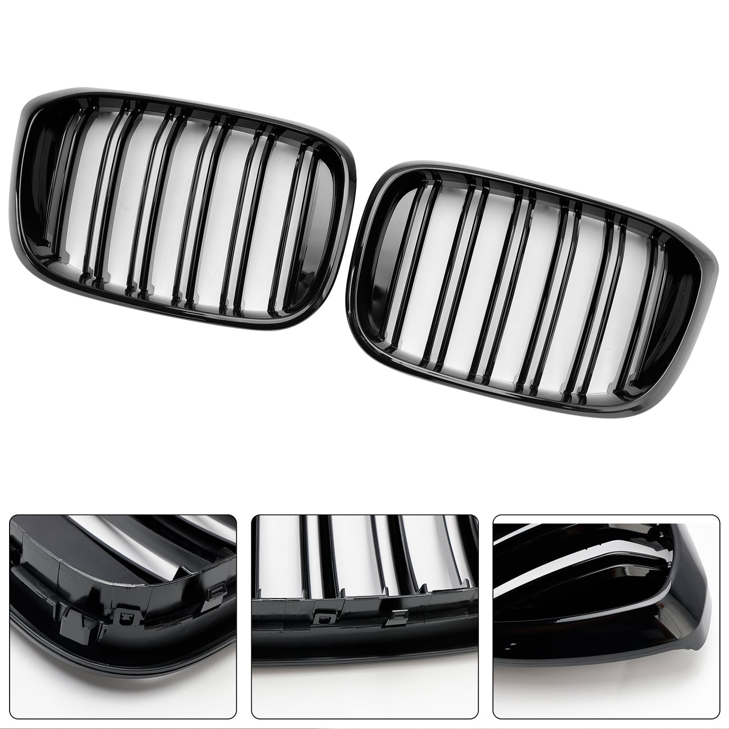 2018-2021 BMW X4 G02 X3 G01 G08 Gloss Black Front Kidney Grille Mesh Grill
