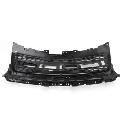 2016-2017 Ford Explorer Base/XLT/Limited/Platinum/Sport Front Upper Bumper Grill Replacement Black Grille With Lights