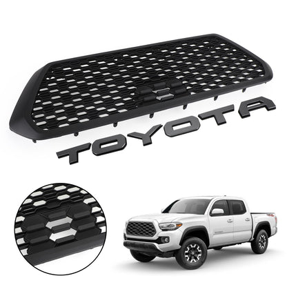 2016-2023 Toyota Tacoma TRD PRO Front Bumper Hood Grill Replacement Matte Black Grill