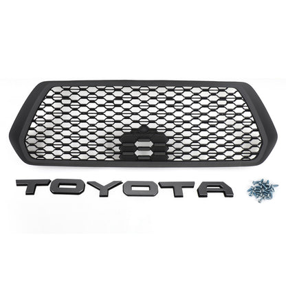 2016-2023 Toyota Tacoma TRD PRO Front Bumper Hood Grill Replacement Matte Black Grill