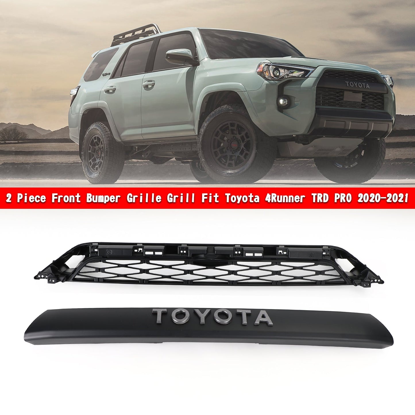 TRD PRO Style Toyota 4Runner 2014-2020 Front Upper Grill Replacement