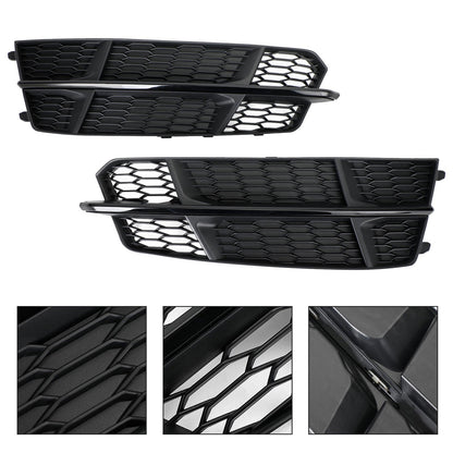2016-2018 Audi A6 C7 S-Line Bumper Front Bumper Grill 4G0807681AN 4G0807682AN Lower Grille Grill Black Chrome Generic